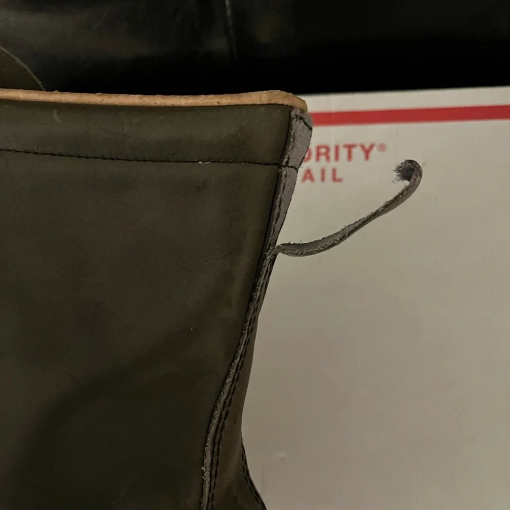Sears Vintage 60s/70s Green‎ Leather Moc Toe Boots Size 9D